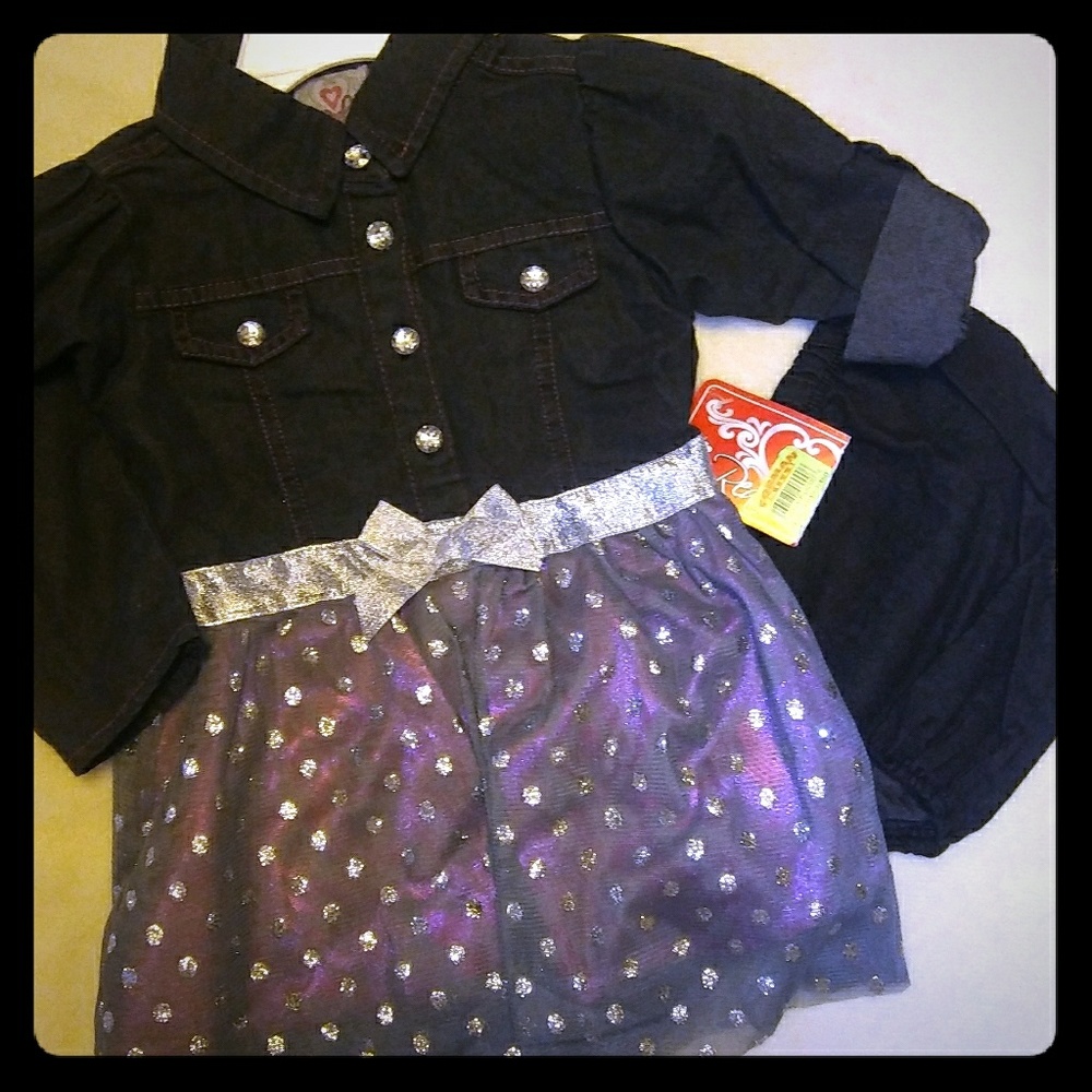 Girls brand new jean and sparkly dress